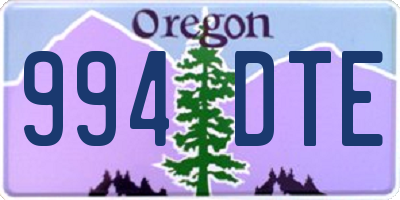 OR license plate 994DTE