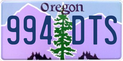 OR license plate 994DTS