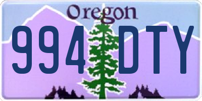 OR license plate 994DTY