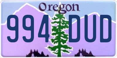 OR license plate 994DUD