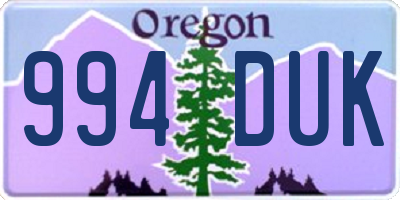 OR license plate 994DUK