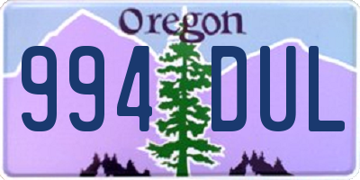 OR license plate 994DUL