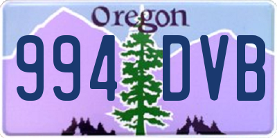 OR license plate 994DVB