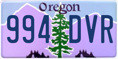 OR license plate 994DVR