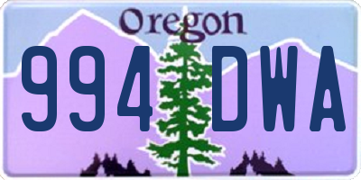 OR license plate 994DWA