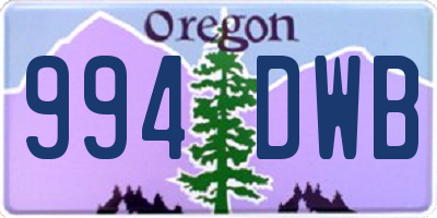 OR license plate 994DWB