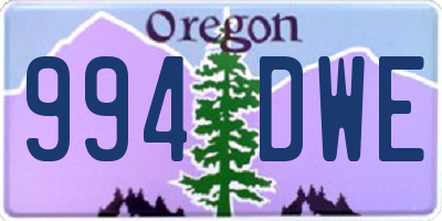OR license plate 994DWE