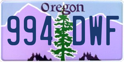 OR license plate 994DWF