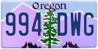 OR license plate 994DWG