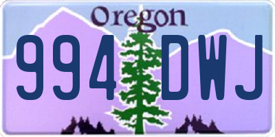 OR license plate 994DWJ
