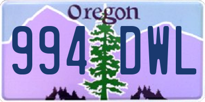 OR license plate 994DWL