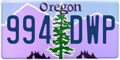 OR license plate 994DWP