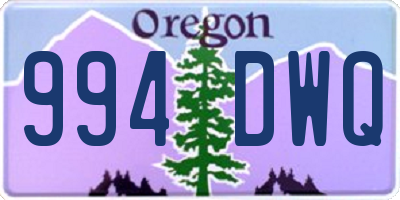 OR license plate 994DWQ