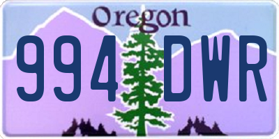 OR license plate 994DWR