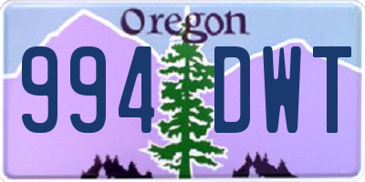 OR license plate 994DWT