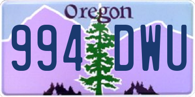 OR license plate 994DWU