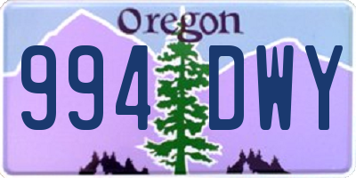 OR license plate 994DWY