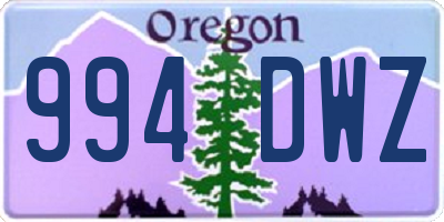 OR license plate 994DWZ