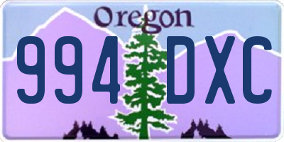 OR license plate 994DXC