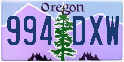 OR license plate 994DXW