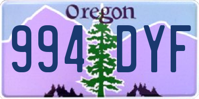 OR license plate 994DYF