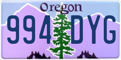 OR license plate 994DYG