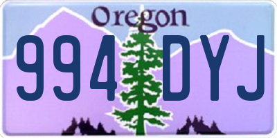 OR license plate 994DYJ