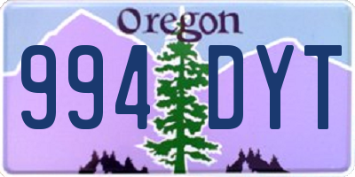 OR license plate 994DYT