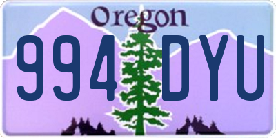 OR license plate 994DYU