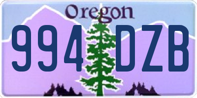 OR license plate 994DZB