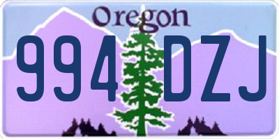 OR license plate 994DZJ