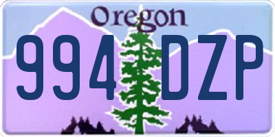 OR license plate 994DZP