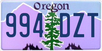 OR license plate 994DZT