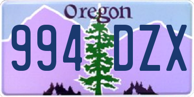OR license plate 994DZX