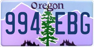 OR license plate 994EBG