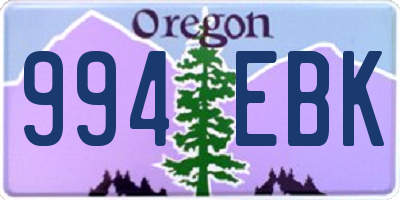 OR license plate 994EBK