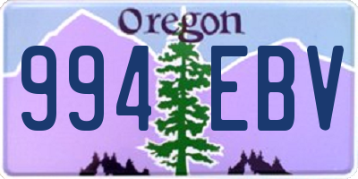 OR license plate 994EBV