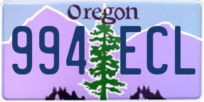 OR license plate 994ECL