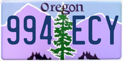 OR license plate 994ECY