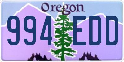 OR license plate 994EDD