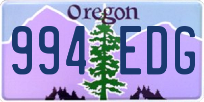 OR license plate 994EDG