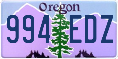 OR license plate 994EDZ