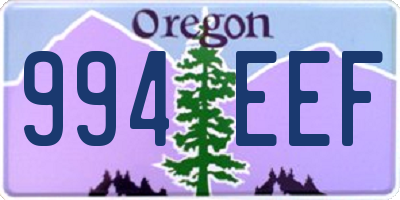 OR license plate 994EEF