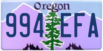 OR license plate 994EFA
