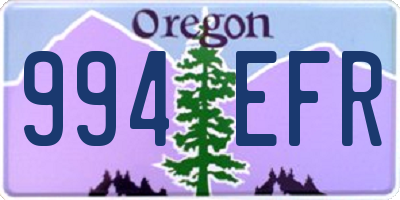 OR license plate 994EFR