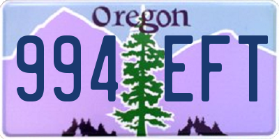 OR license plate 994EFT
