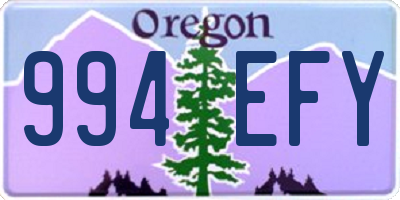 OR license plate 994EFY