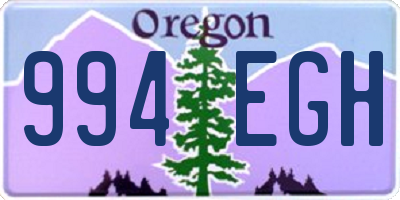 OR license plate 994EGH