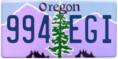 OR license plate 994EGI