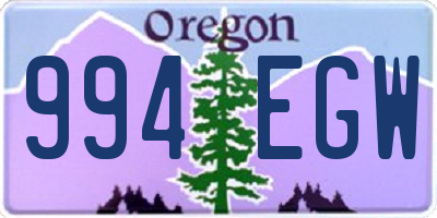 OR license plate 994EGW